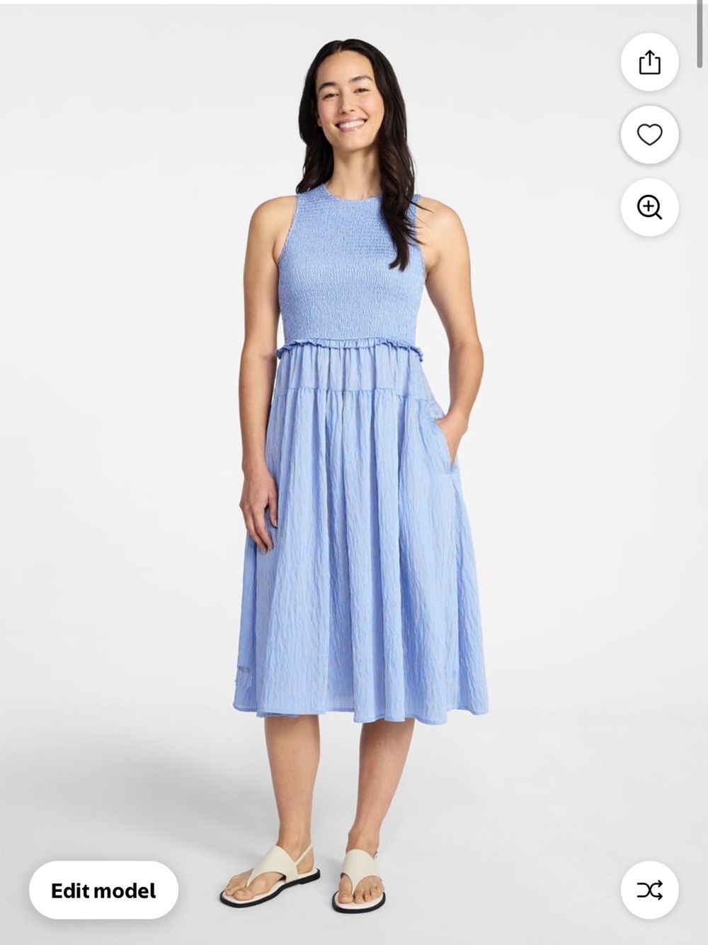Time and Tru Light Blue Sleeveless Midi Dress - Picture 2 of 4